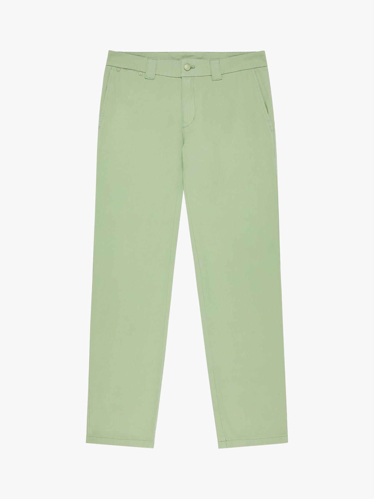 Product image 4 of 7, which shows M.C.Overalls Slim Fit Lightweight Cotton Trousers, Dark Mint, W34/L34