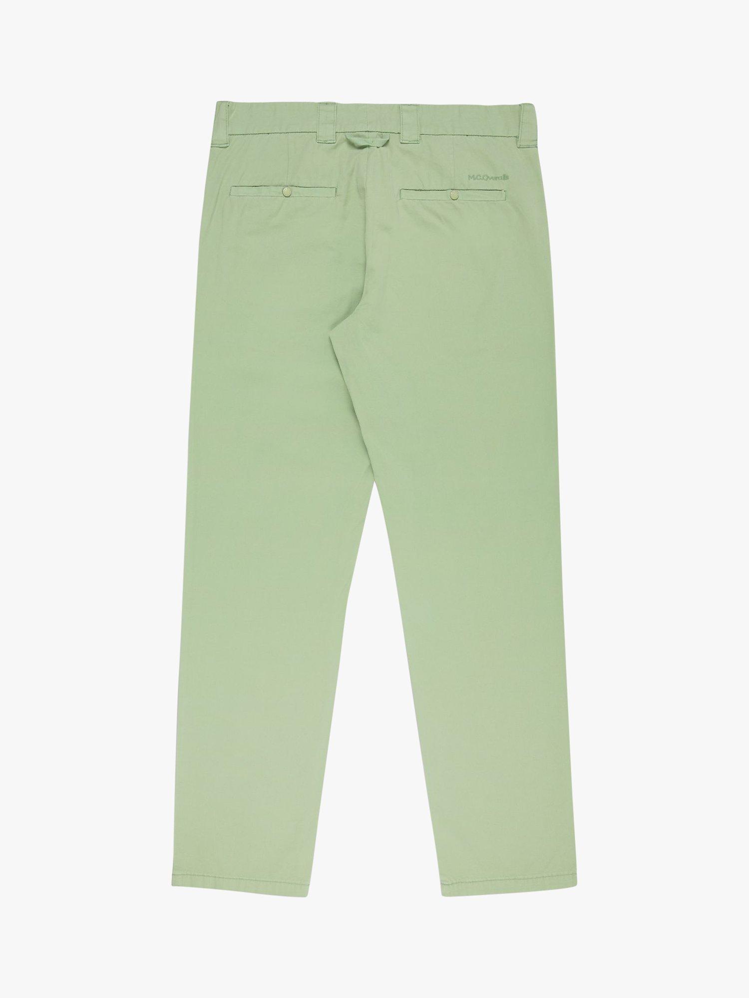 Product image 5 of 7, which shows M.C.Overalls Slim Fit Lightweight Cotton Trousers, Dark Mint, W34/L34