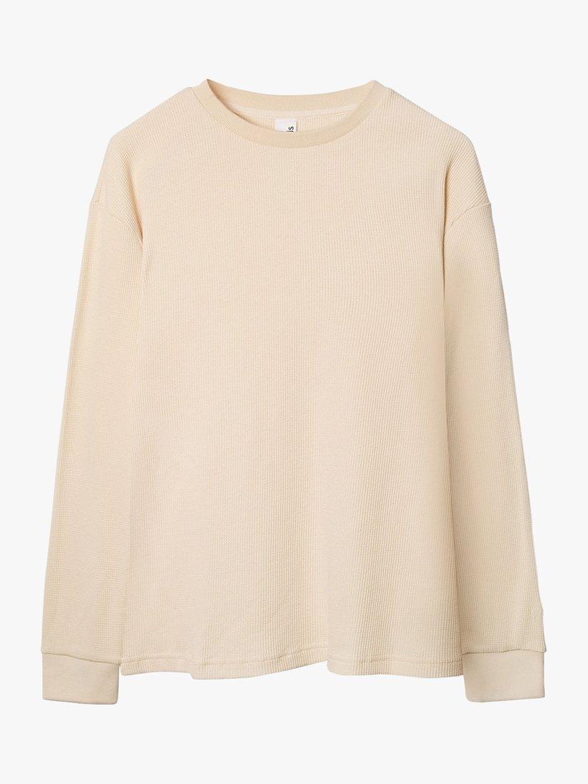 M.C.Overalls Waffle Jersey Long Sleeve T-Shirt, Oatmeal 