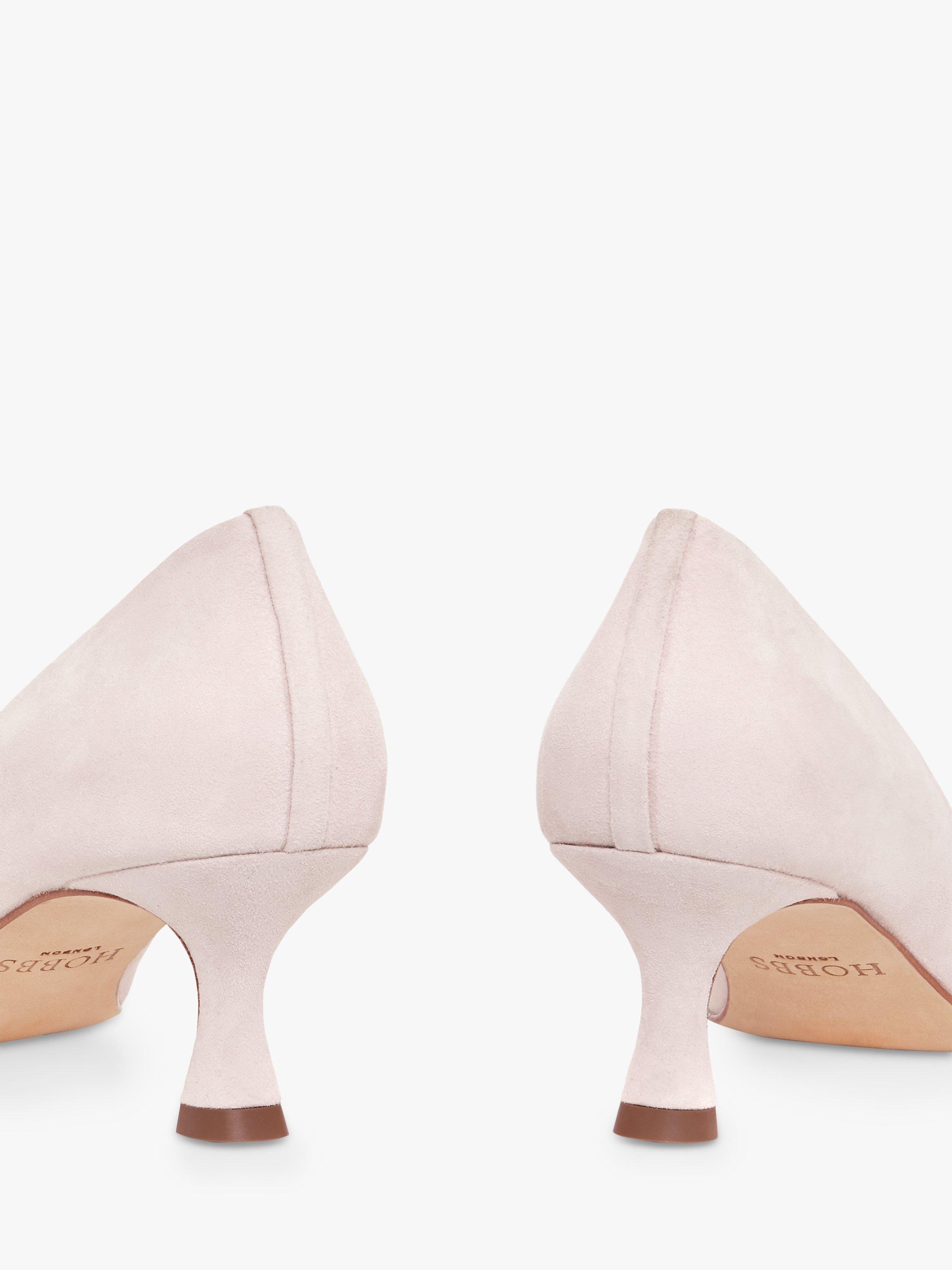 Hobbs Esther Suede Court Shoes Pale Pink