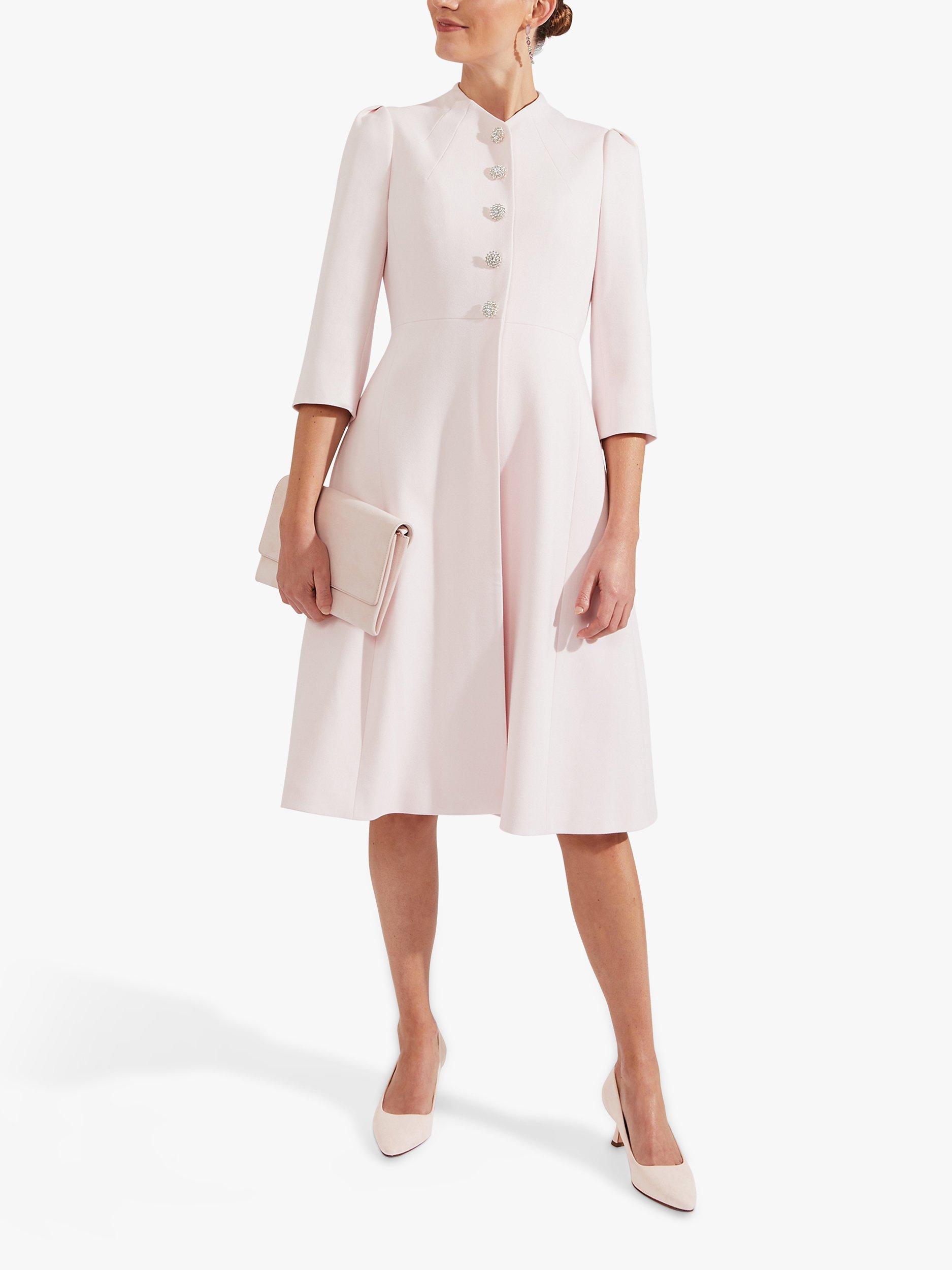 Hobbs Esther Suede Court Shoes, Pale Pink