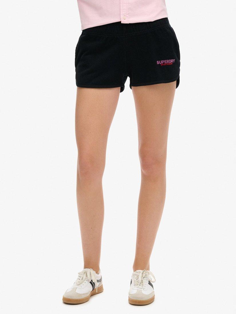 Product image 4 of 7, which shows Superdry Sportswear Logo Racer Shorts, Black, 8