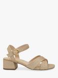 Paradox London Neala Wide Fit Block Heel Glitter Sandals, Champagne