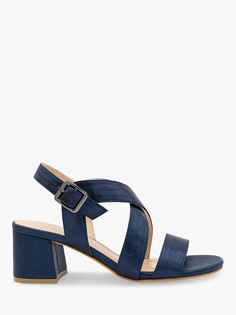 Paradox London Ida Block Heel Shimmer Sandals