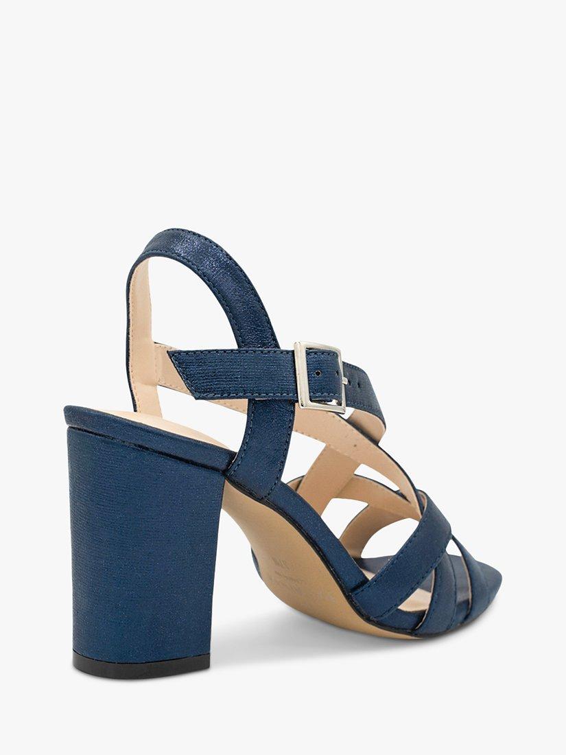 Paradox London Hilde Wide Fit Block Heel Sandals, Navy, 3W