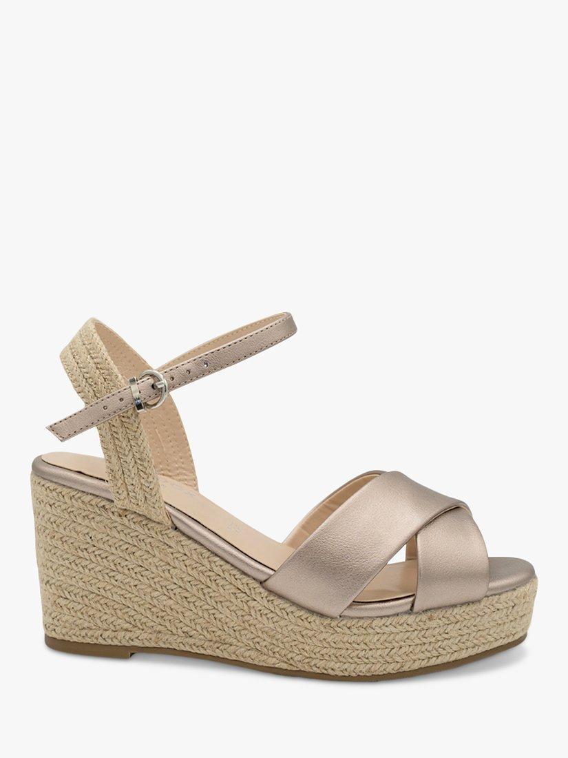 Paradox London Yona Wide Fit Espadrille Wedge Sandals, Pewter, 3W