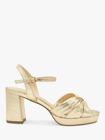 Paradox London Nerita Wide Fit Platform Sandals, Champagne