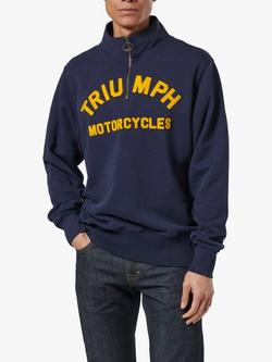 Triumph Motorcycles Ribble Zip Neck Sweatshirt, Indigo, Indigo