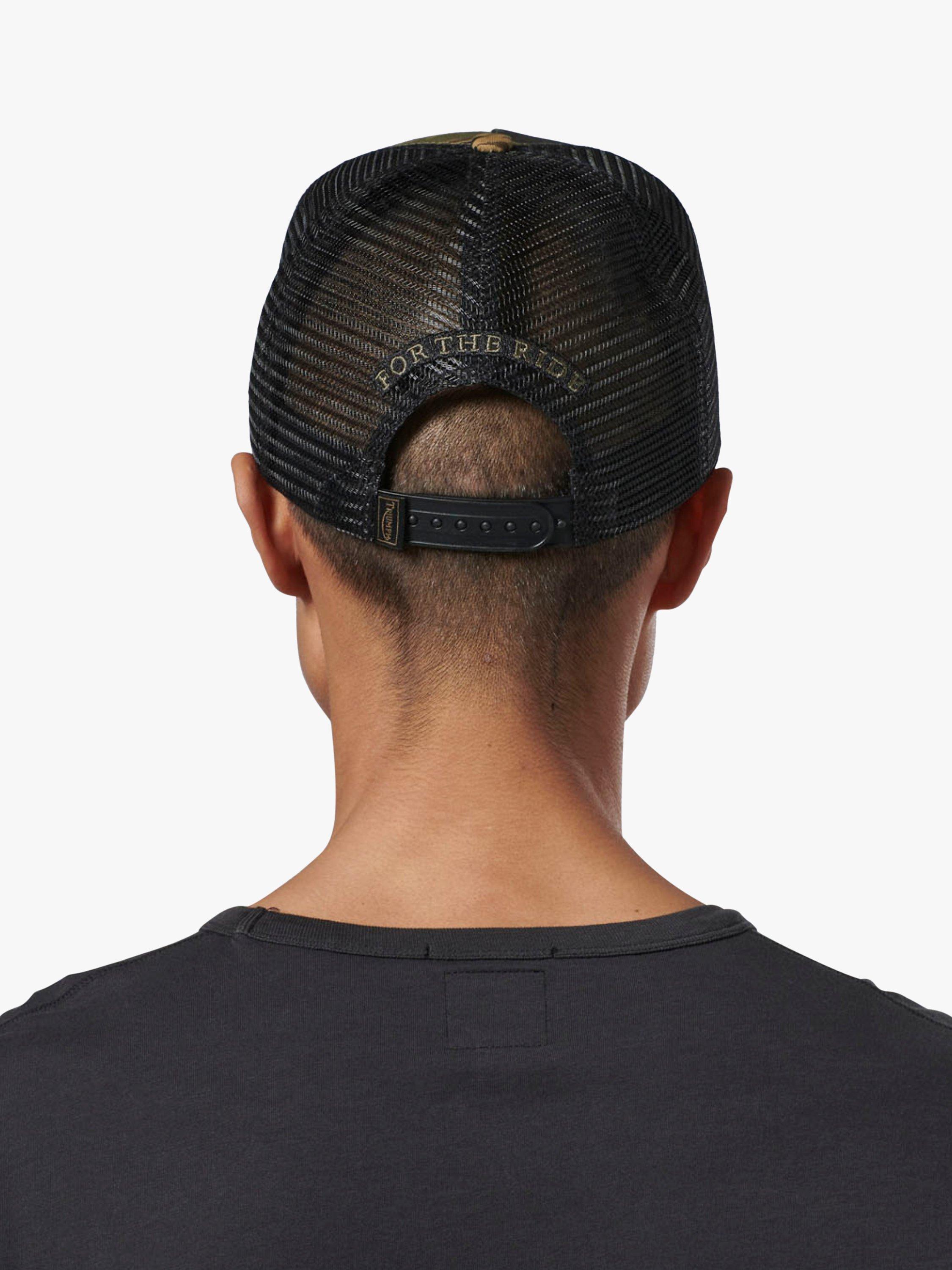 Product image 2 of 3, which shows Triumph Motorcycles Hunter Trucker Cap, Khaki Camo, One Size