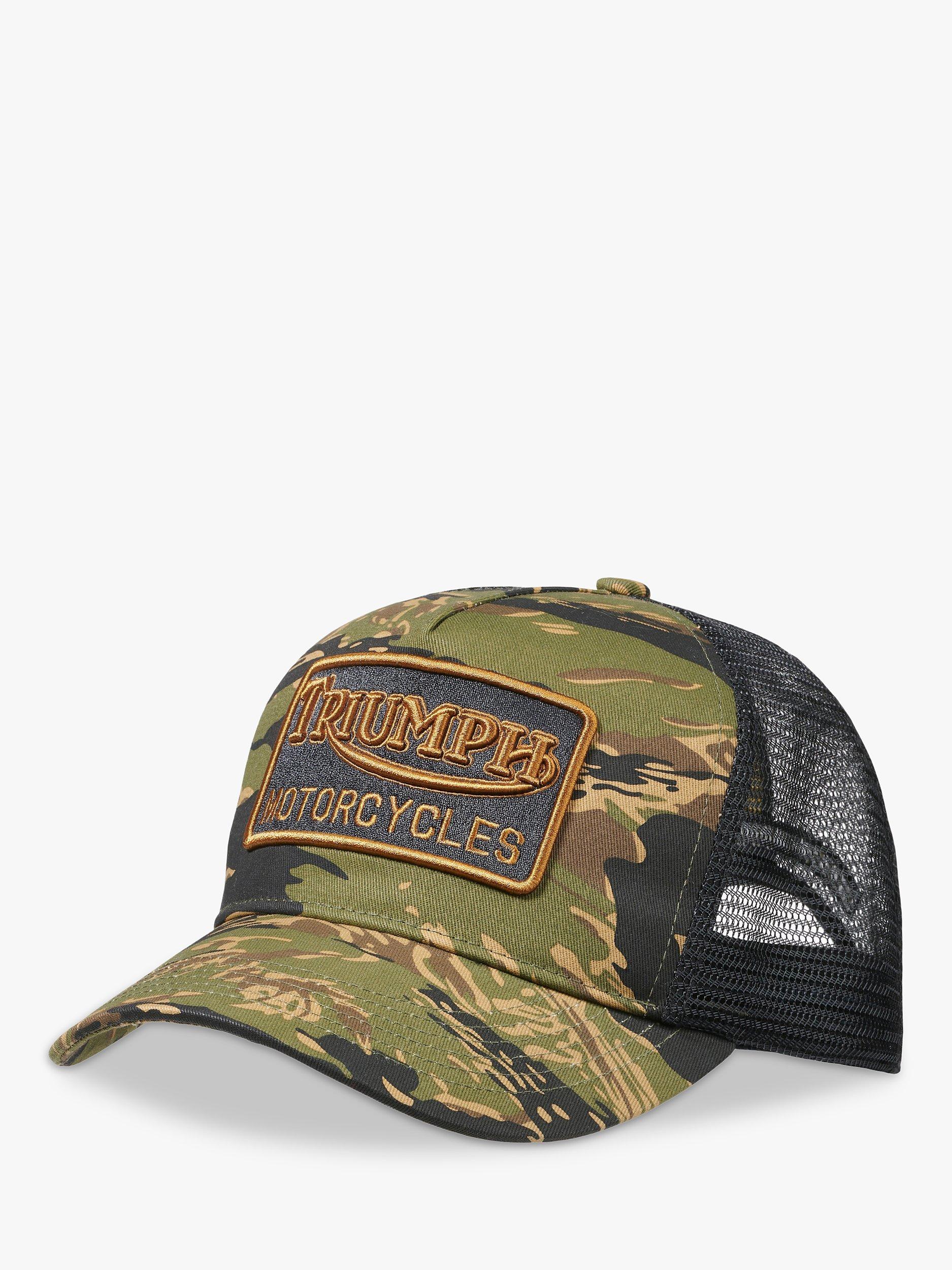 Product image 3 of 3, which shows Triumph Motorcycles Hunter Trucker Cap, Khaki Camo, One Size