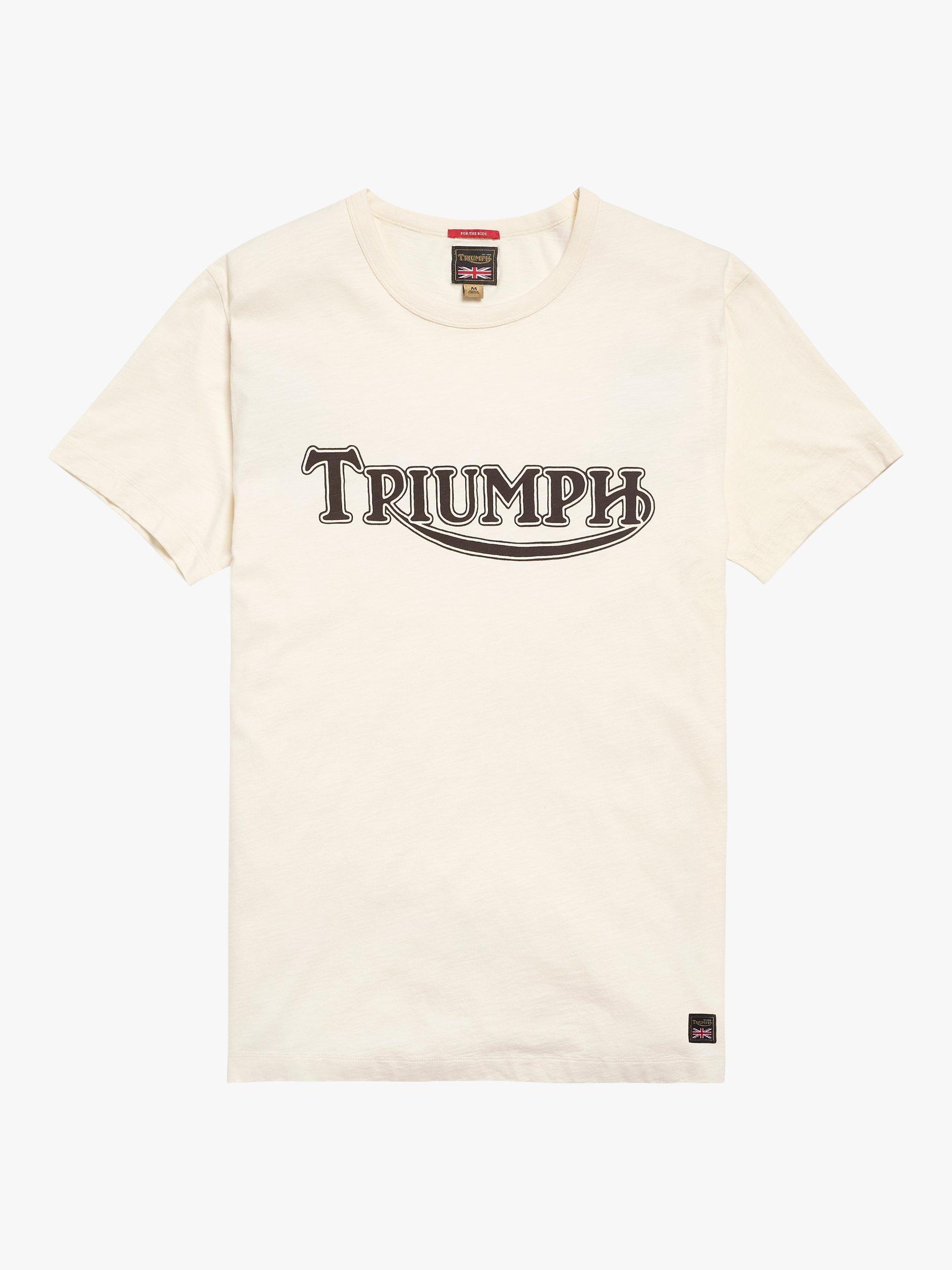 Product image 4 of 4, which shows Triumph Motorcycles Fork Seal T-Shirt, Bone, S