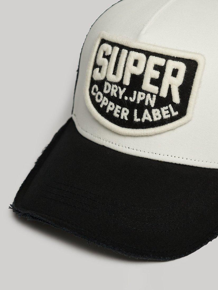 Product image 3 of 4, which shows Superdry Mesh Trucker Cap, Black, One Size