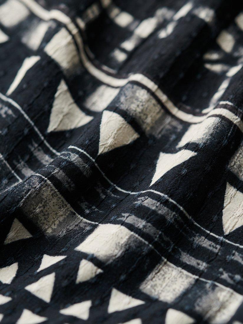 Product image 4 of 5, which shows Superdry Shirbori Layer Print Cut Out Midi Dress, Monochrome, 16