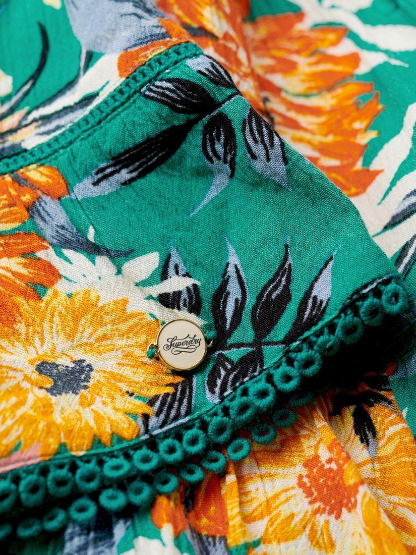 Product image 3 of 5, which shows Superdry Cami Mini Beach Dress, Bali Blue Anemone, 12