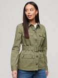 Superdry Cotton Belted Safari Jacket, Wild Khaki, Wild Khaki