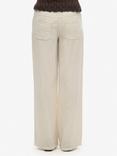 Superdry Low Rise Wide Leg Linen Trousers, Light Stone Beige