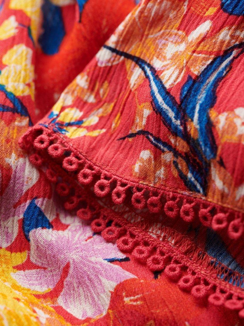 Product image 4 of 4, which shows Superdry Short Sleeve Beach Playsuit, Pink Anenome, 8