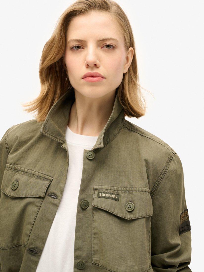 Product image 4 of 5, which shows Superdry Oversized Military Overshirt, Dusty Olive Green, 10