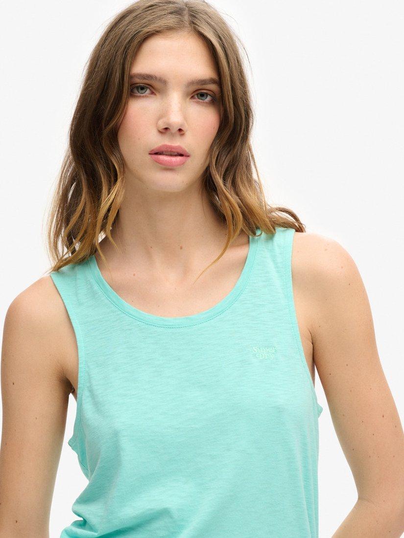Product image 3 of 4, which shows Superdry Scoop Neck Tank Top, Fluro Mint, 8