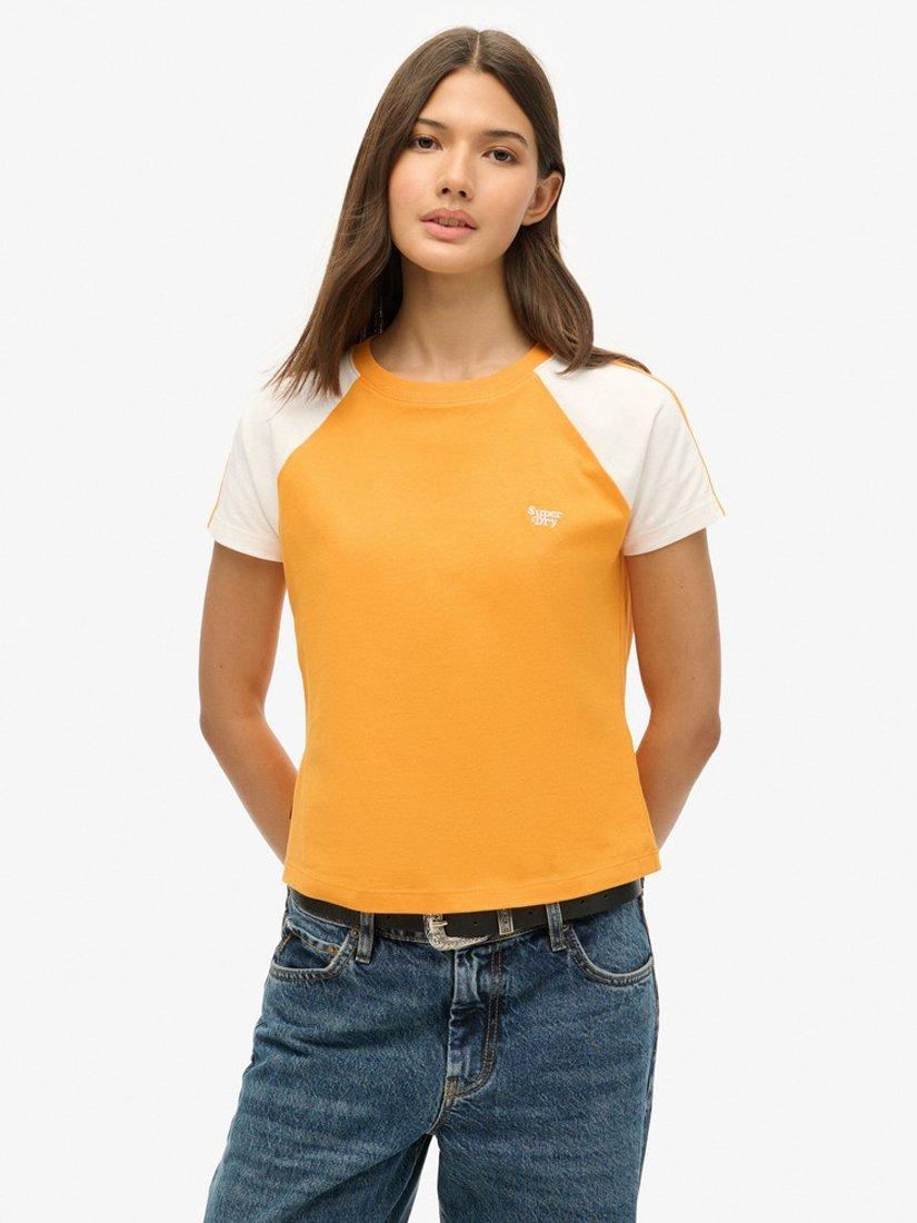 Superdry Essential Logo Retro T-Shirt, Satsuma Orange/Optic