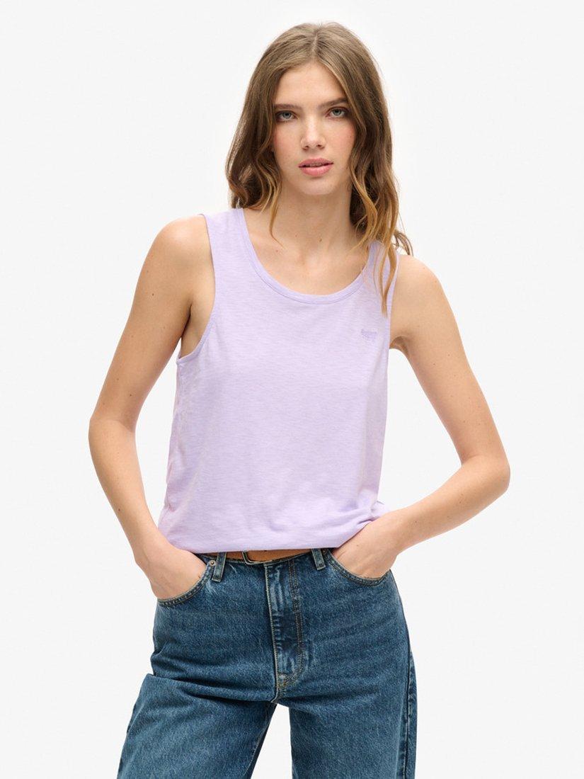 Product image 1 of 4, which shows Superdry Scoop Neck Tank Top, Lavender Purple, 8