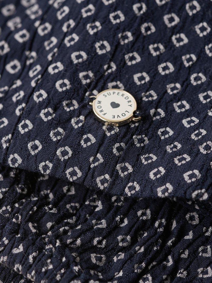 Product image 5 of 5, which shows Superdry Long Sleeve Crop Blouse, Scotty Navy, 12