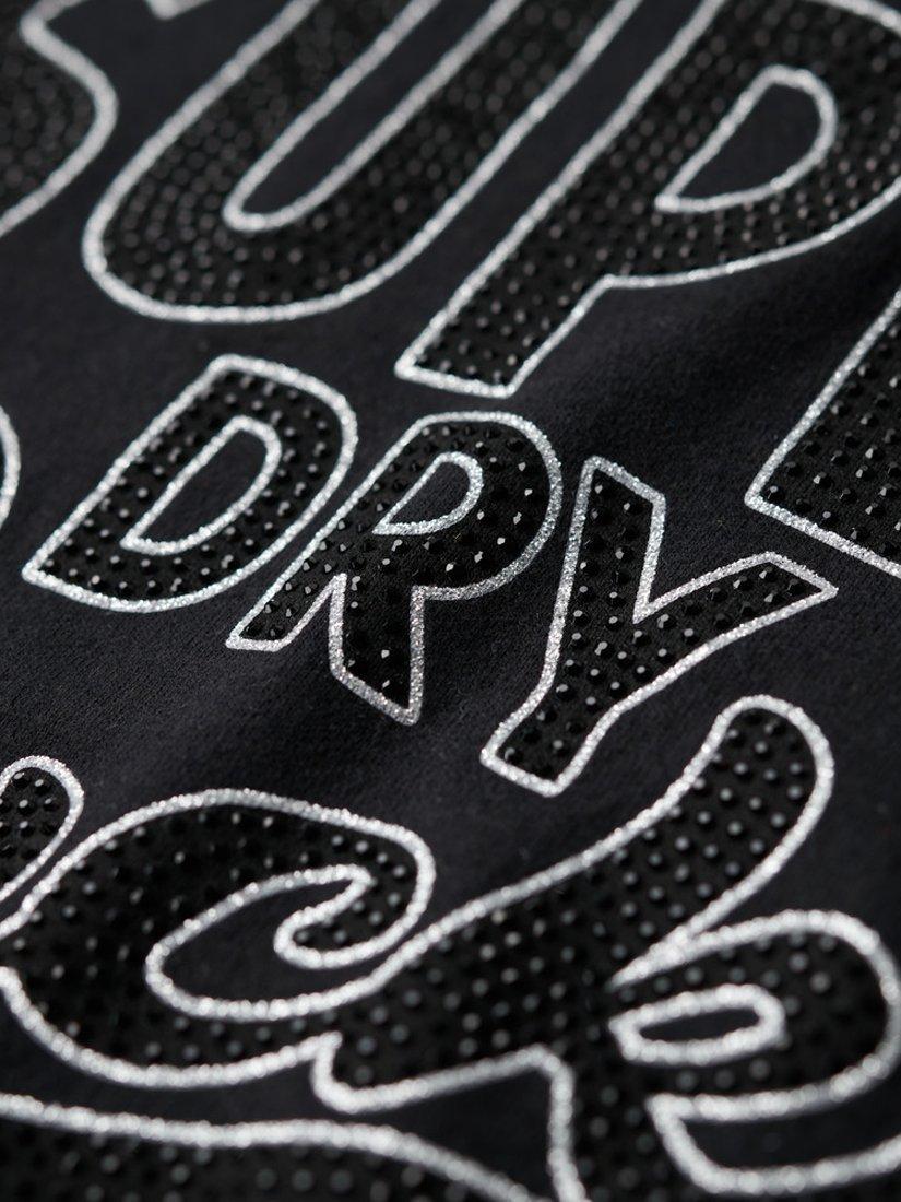 Product image 5 of 5, which shows Superdry Retro Embellished Vest Top, Nero Black Marl, 8