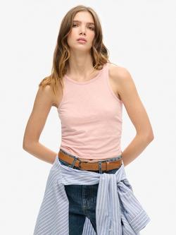 Superdry Ruched Cropped Tank Top, Pink