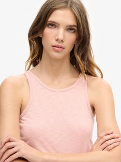 Superdry Ruched Cropped Tank Top - view 2, Pink