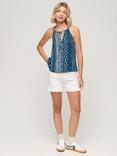 Superdry Beach Halter Top, Shibori Blue Border