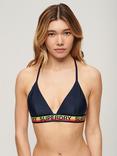 Superdry Logo Triangle Bikini Top, Rich Navy