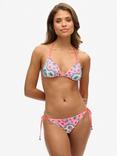 Superdry Tie Side Cheeky Bikini Briefs, Pink Bandana