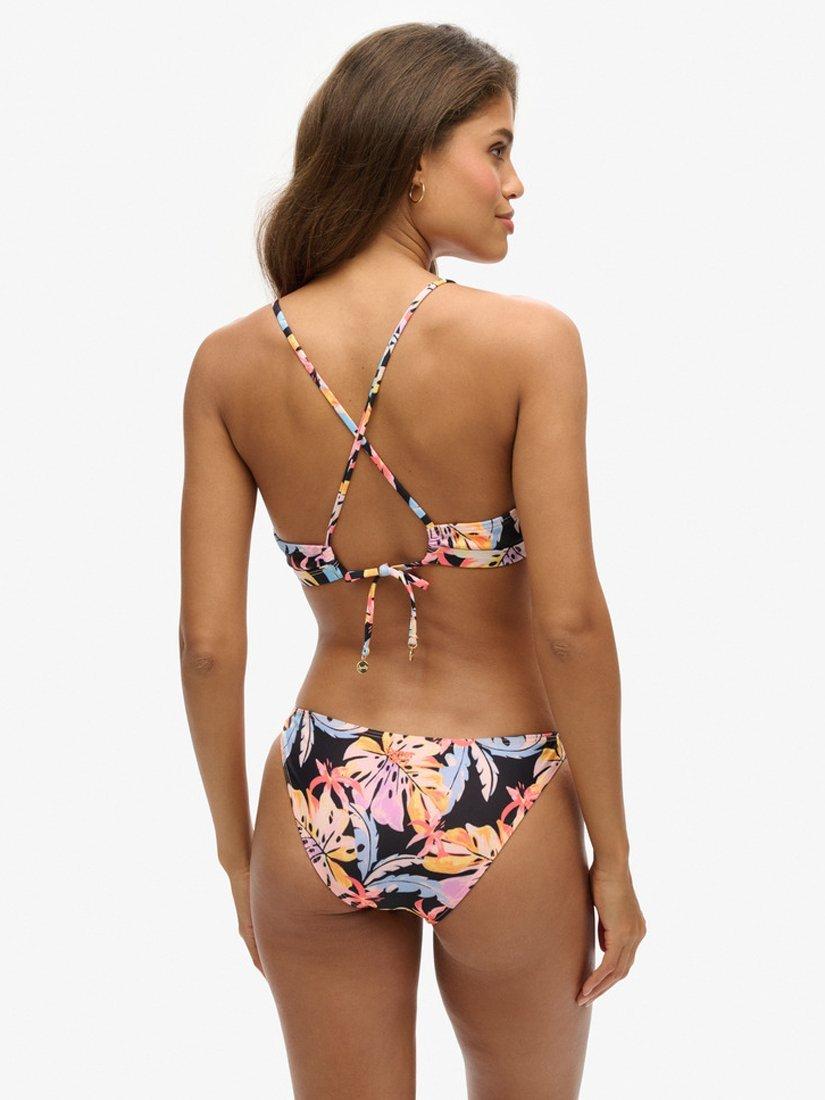 Product image 2 of 5, which shows Superdry Floral Cross Back Triangle Bikini Top, Orange Tropic, 10