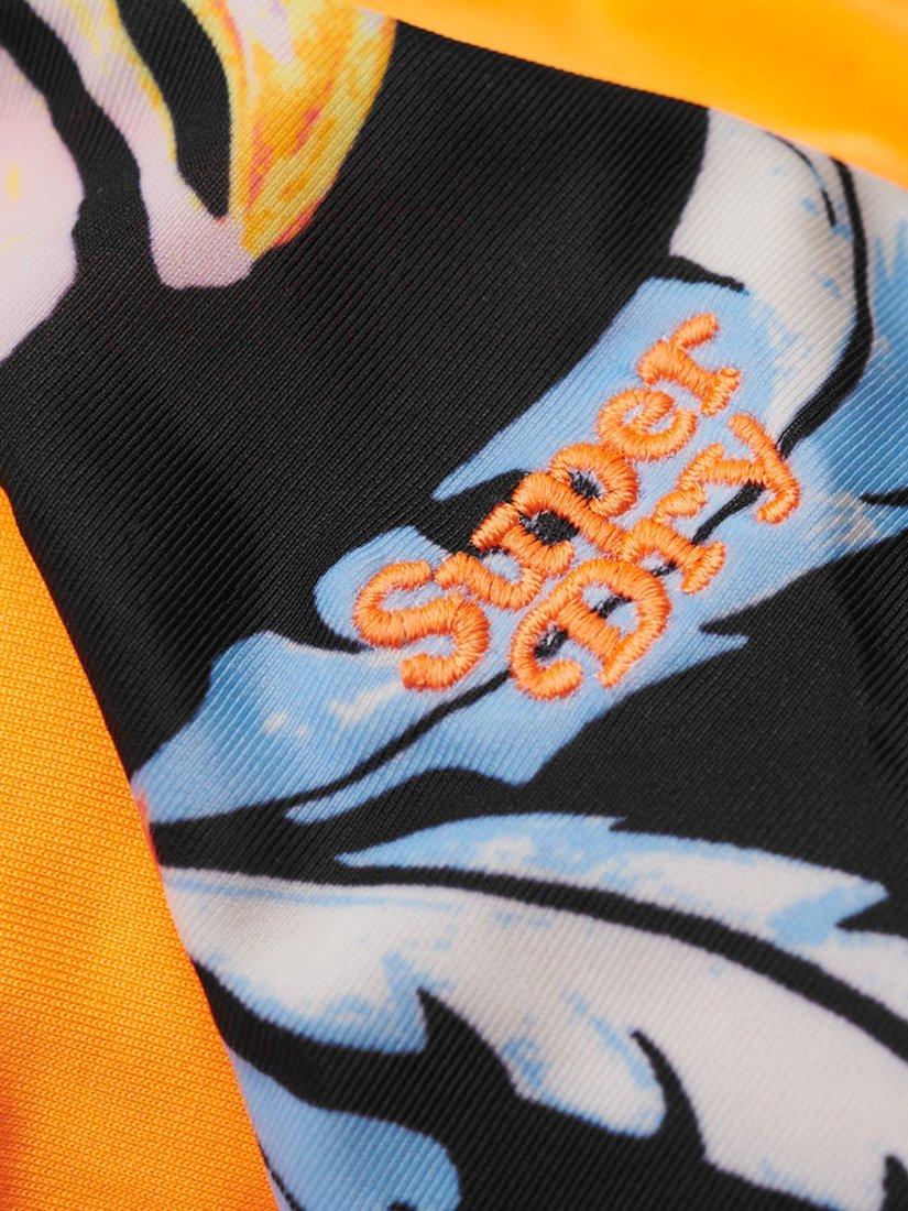 Product image 5 of 5, which shows Superdry Floral Cross Back Triangle Bikini Top, Orange Tropic, 10
