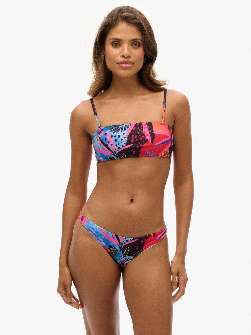 Product image 1 of 6, which shows Superdry Tropical Cheeky Bikini Briefs, Blue Tropical, 12
