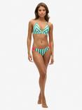 Superdry Stripe Triangle Bikini Top, Green