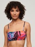 Superdry Tropical Bandeau Bikini Top, Blue Tropical