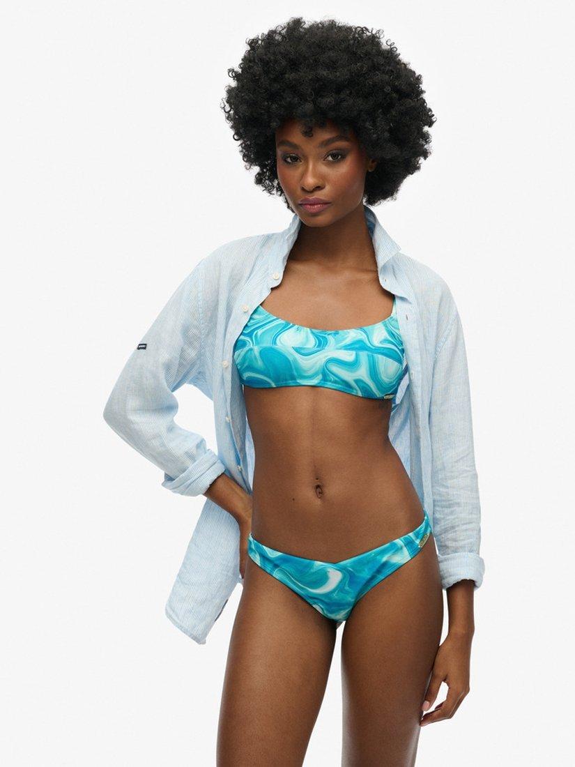 Product image 1 of 4, which shows Superdry Bralette Bikini Top, Bali Blue Marble, 10