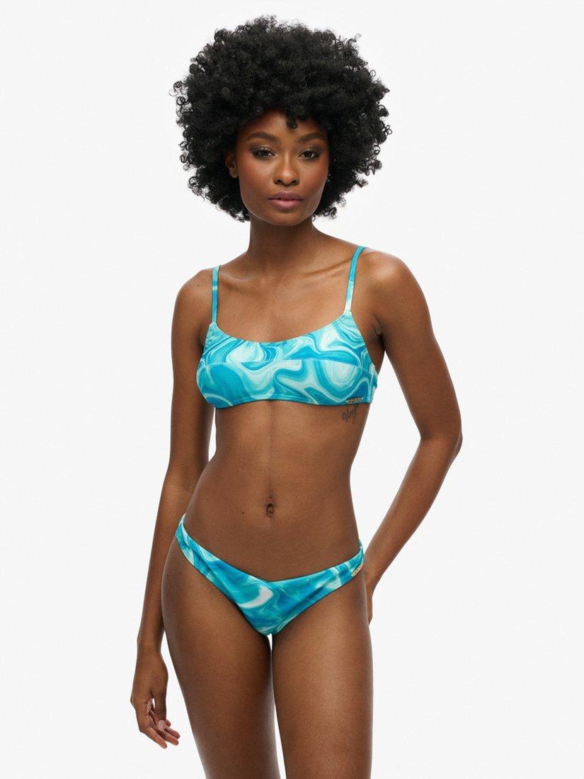 Product image 2 of 4, which shows Superdry Bralette Bikini Top, Bali Blue Marble, 10
