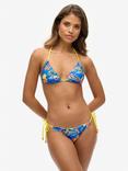 Superdry Tie Side Cheeky Bikini Briefs, Blue Dolphin Ocean