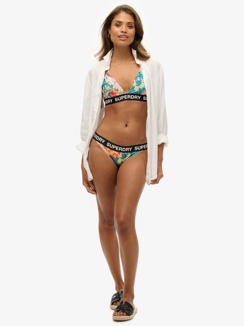 Product image 3 of 5, which shows Superdry Logo Triangle Bikini Top, Bali Blue Anemone, 12