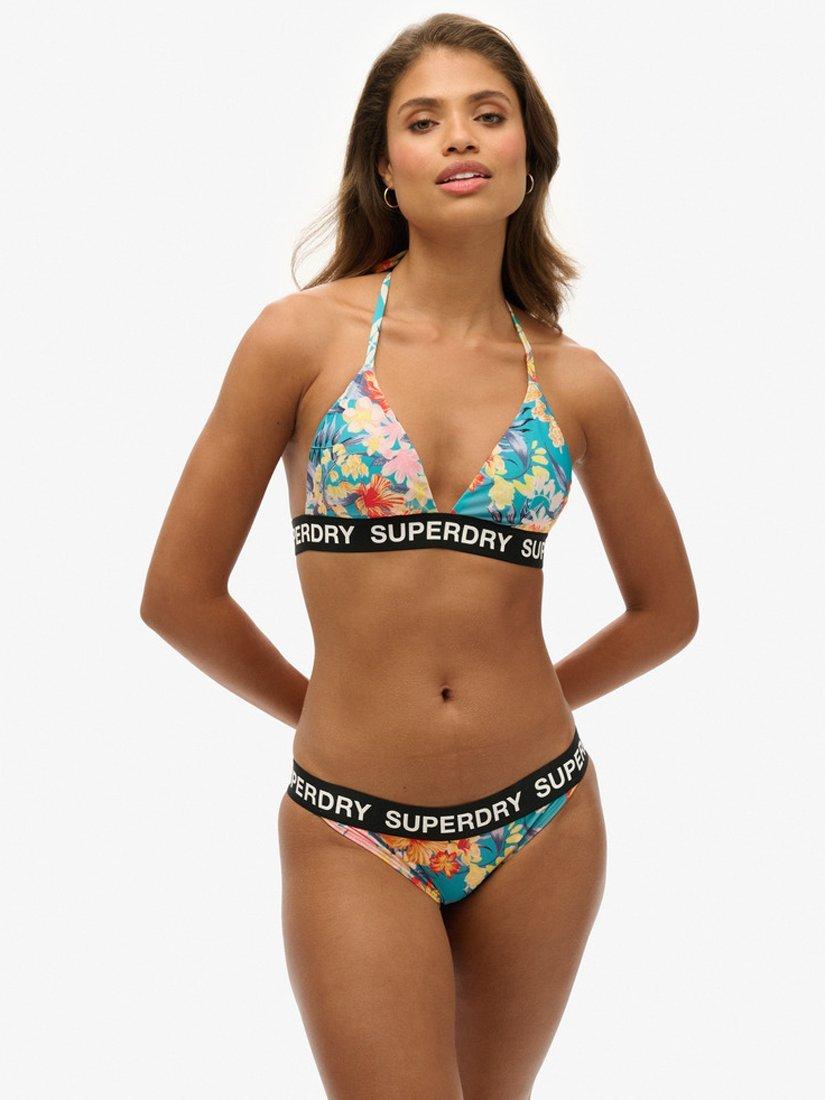 Product image 2 of 5, which shows Superdry Logo Triangle Bikini Top, Bali Blue Anemone, 12