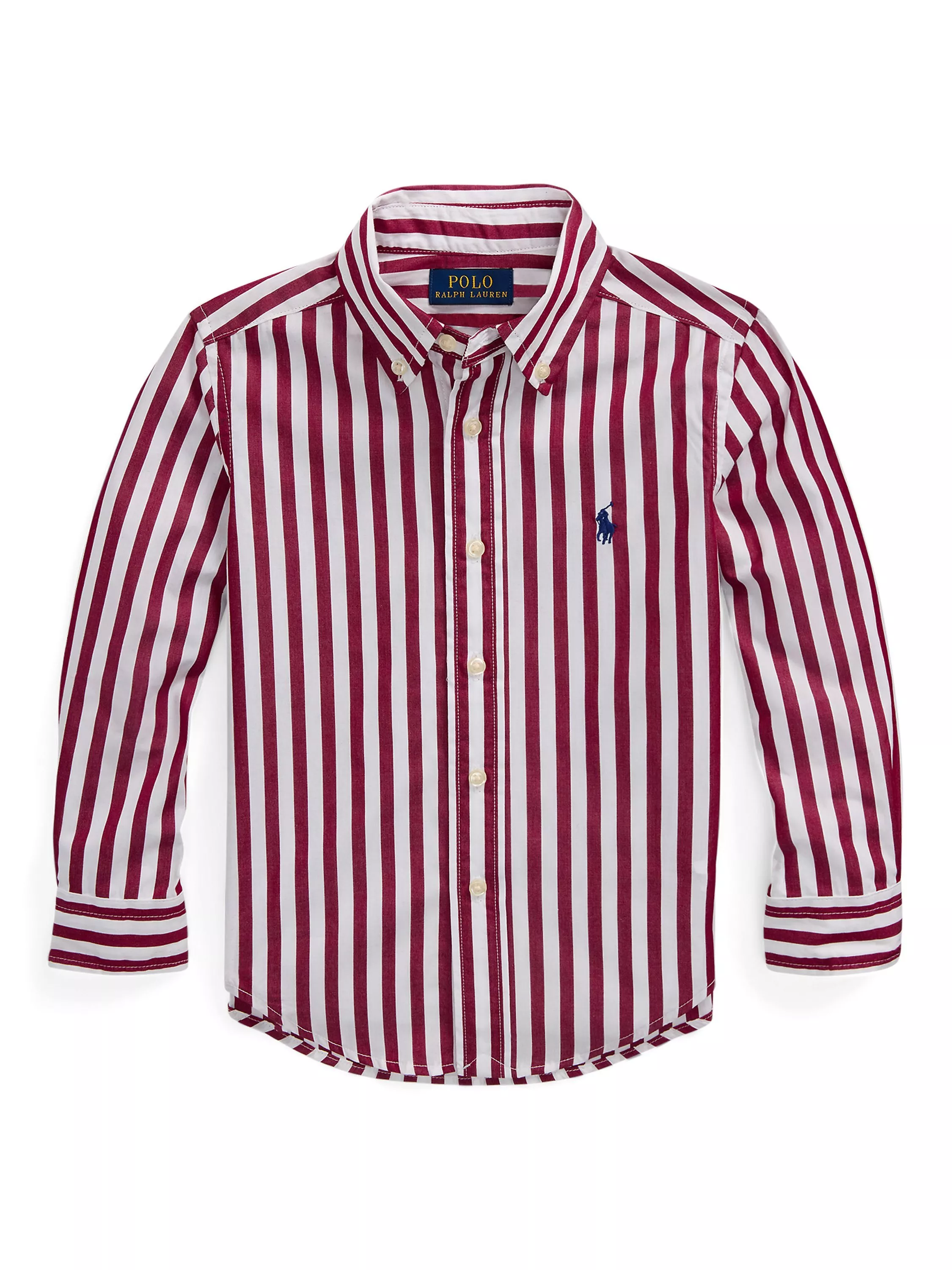 Ralph Lauren Kids Striped Cotton Shirt Red Multi