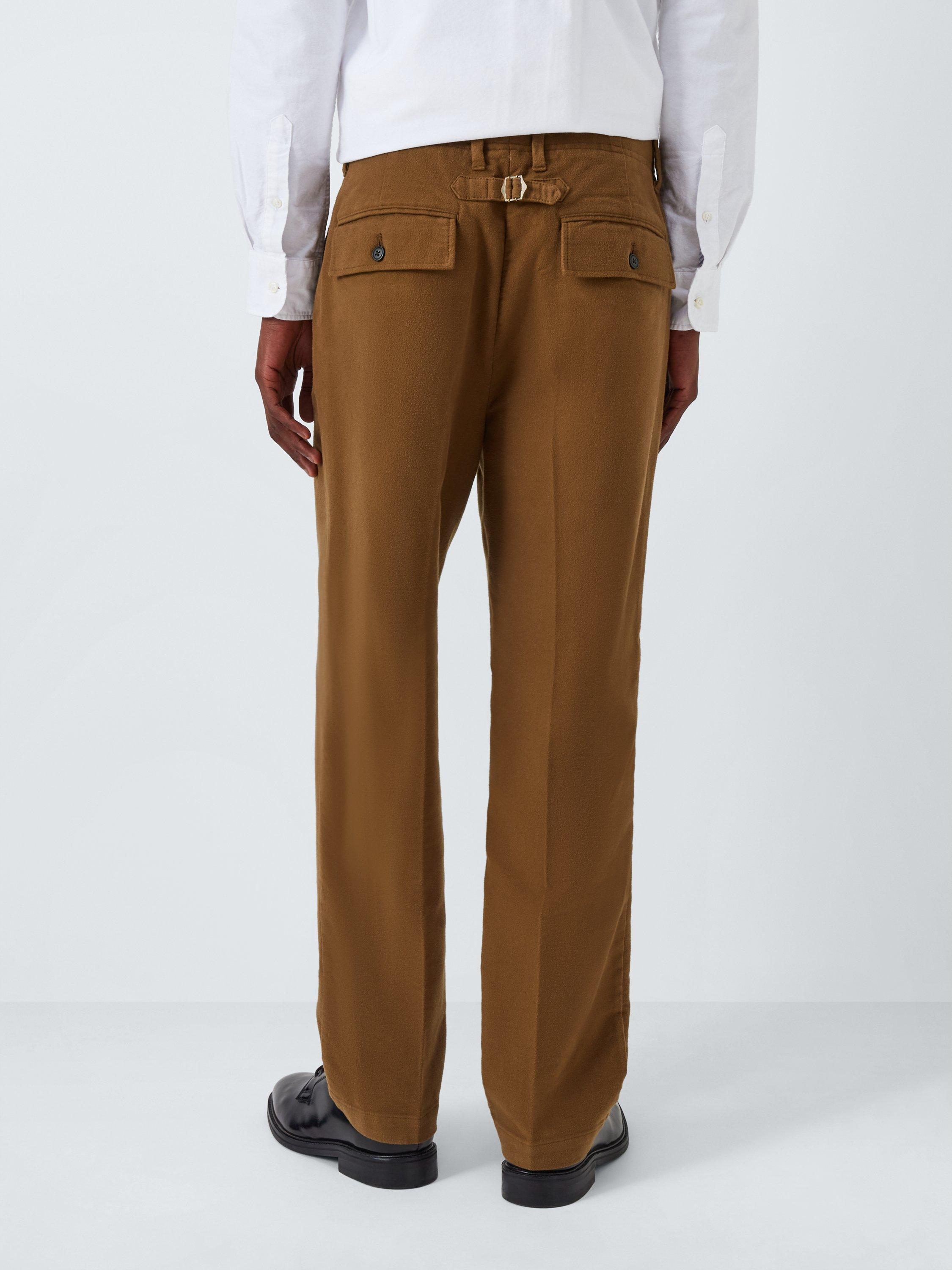 Product image 2 of 6, which shows John Lewis Relaxed Fit Moleskin Cotton Blend Trousers, Dark Bronze, 40R