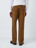 John Lewis Relaxed Fit Moleskin Cotton Blend Trousers, Dark Bronze