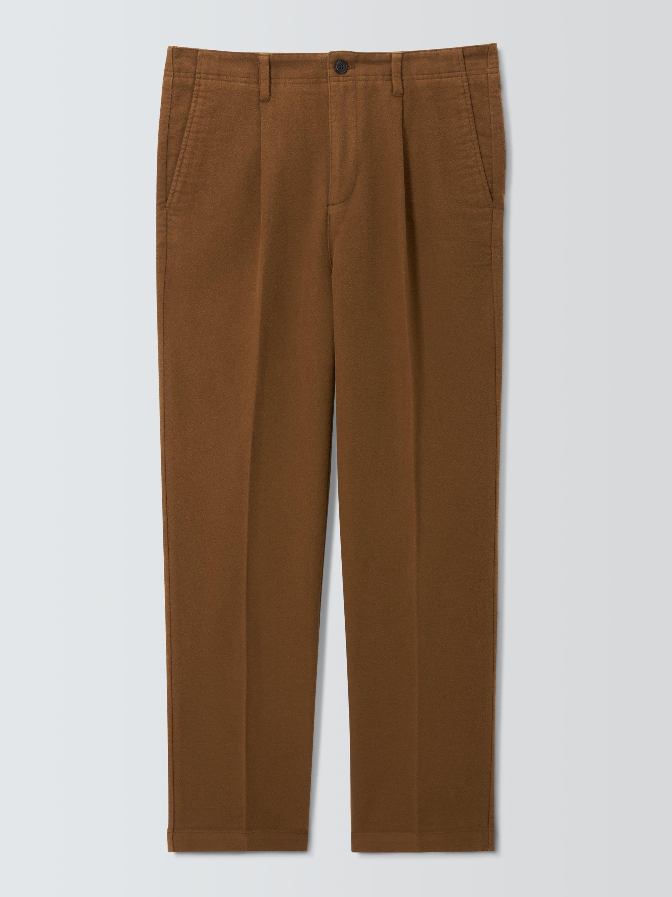 Product image 4 of 6, which shows John Lewis Relaxed Fit Moleskin Cotton Blend Trousers, Dark Bronze, 40R