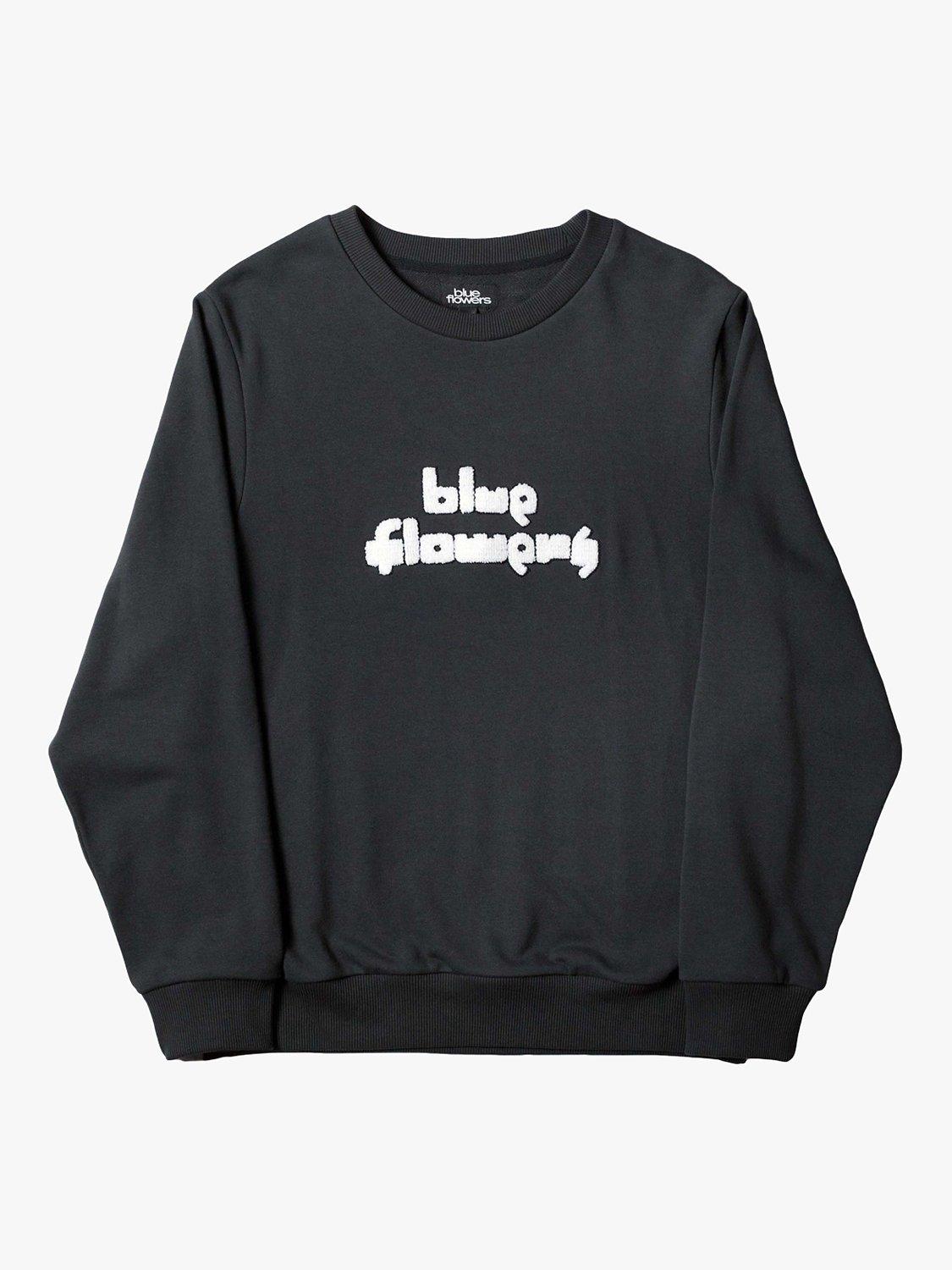 Product image 1 of 2, which shows Blue Flowers Cloud 9 Sweatshirt, Black, S