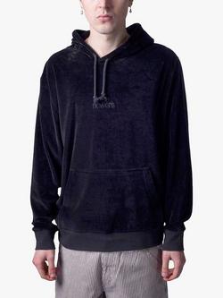 Blue Flowers Galactic Hoodie, Black, Black
