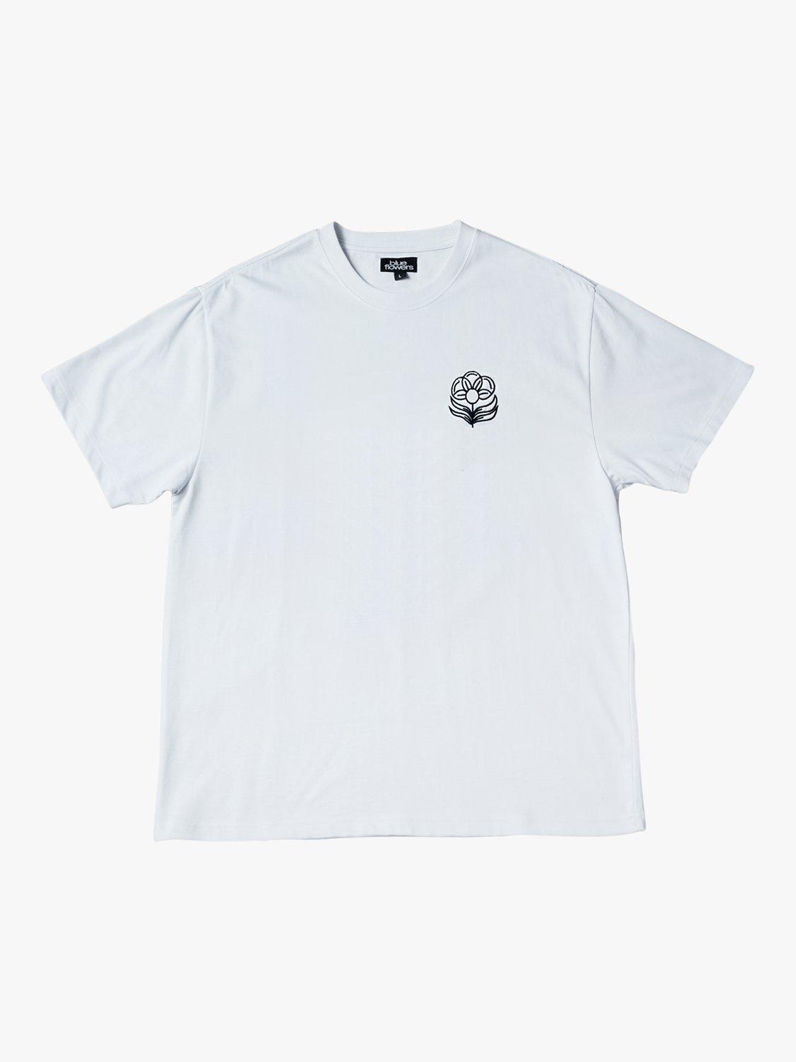 Product image 3 of 3, which shows Blue Flowers Pollinator T-Shirt, White, S