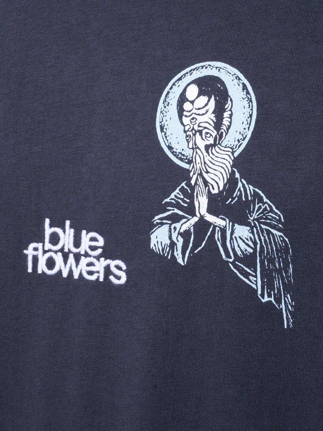 Product image 3 of 3, which shows Blue Flowers Higher Power T-Shirt, Dark Grey, S